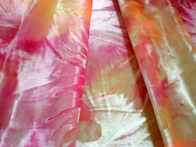 3.Oramge-Magenta Design Tie Dye Velvet
